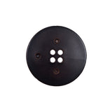 Italian Brown Faux Leather Button - 36L/23mm