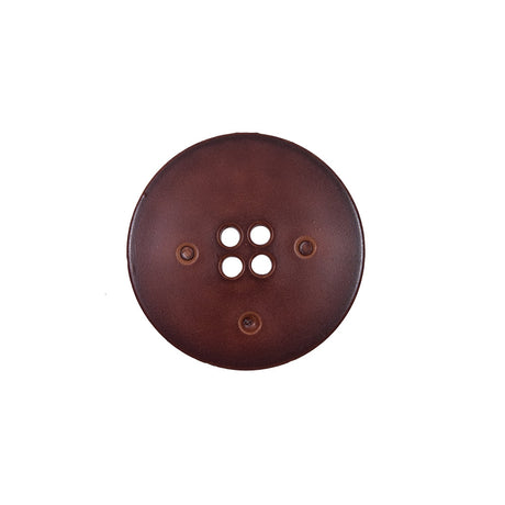 Italian Light Brown Faux Leather Button - 30L/19mm