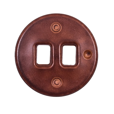 Light Brown Faux Leather Plastic Button - 44L/28mm