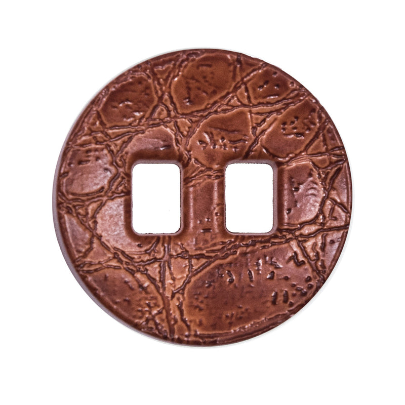 Light Brown Faux Leather Plastic Button - 44L/28mm