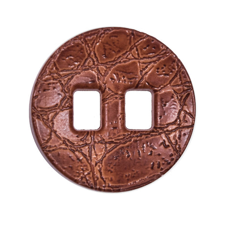 Light Brown Faux Leather Plastic Button - 44L/28mm