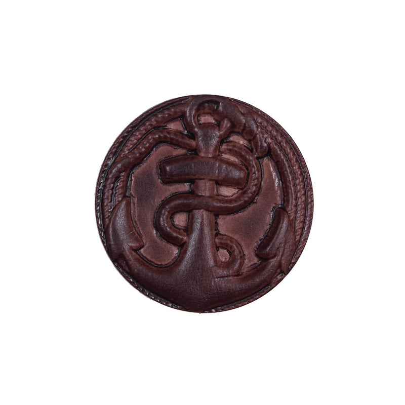 Italian Brown Anchor Plastic Shank Back Button - 36L/23mm