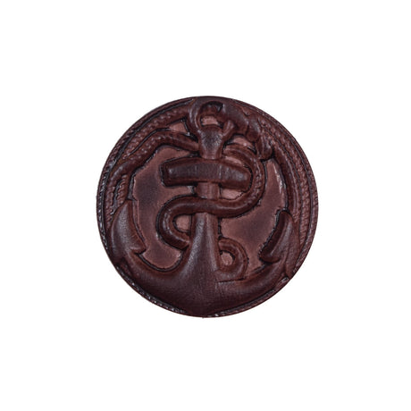 Italian Brown Anchor Plastic Shank Back Button - 36L/23mm