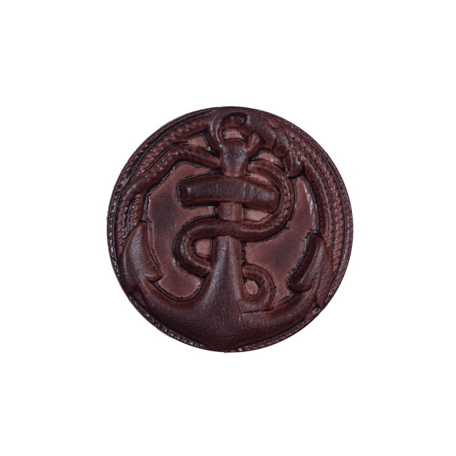 Italian Brown Anchor Plastic Shank Back Button - 36L/23mm