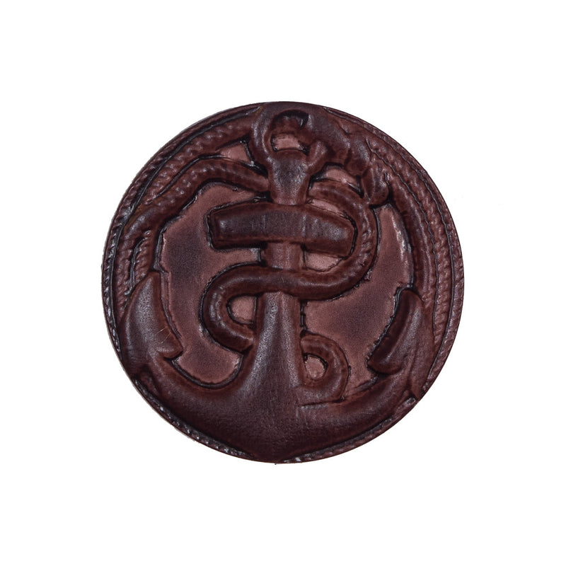 Italian Brown Anchor Plastic Shank Back Button - 40L/25.5mm