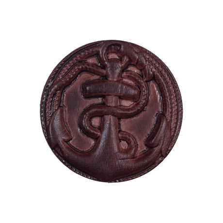 Italian Brown Anchor Plastic Shank Back Button - 40L/25.5mm