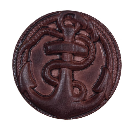 Italian Brown Anchor Plastic Shank Back Button - 54L/34mm