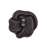 Italian Faded Brown Plastic Knot Shank Back Button - 40L/25.5mm