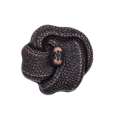 Italian Faded Brown Plastic Knot Shank Back Button - 40L/25.5mm
