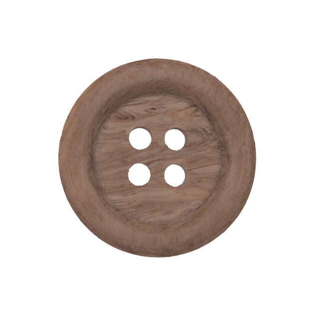 Light Brown Plastic 4-Hole Button - 40L/25.5mm