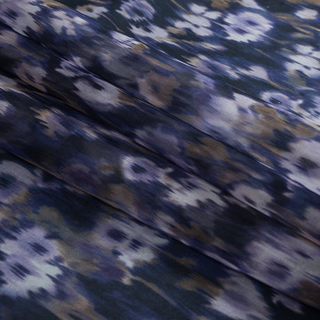Carolina Herrera Purple Abstract Printed Silk Organza