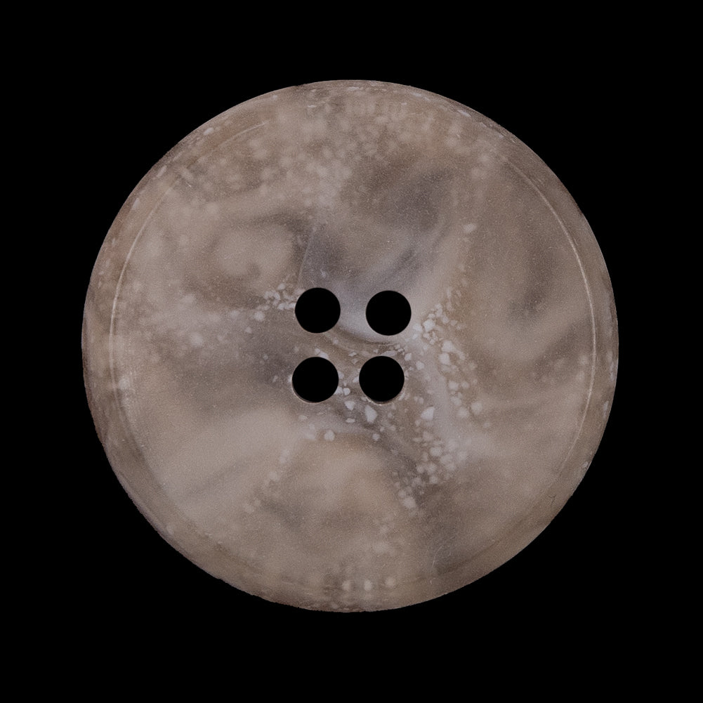 Beige Speckled 4-Hole Narrow Rim Plastic Button - 44L/28mm