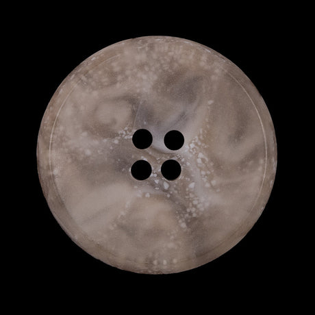 Beige Speckled 4-Hole Narrow Rim Plastic Button - 44L/28mm