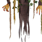 5 Ft Light Up Posable Hanging Pumpkin Patch Ghoul with Sound Halloween Decoration