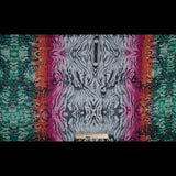 Green, Pink and White Python and Zebra Printed Silk Chiffon