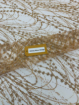 Galaxy Glitter Design Mesh Lace Polyester Fabric - Glitter Galaxy Pattern, 52-54" Width (1 Yard)