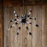 31 1/2" Hanging Hairy Gray & Black Spider Animated Prop Halloween Decoration