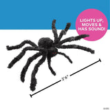 31 1/2" x 7 3/4" Light-Up Walking Fuzzy Spider Animated Prop Halloween Decoration