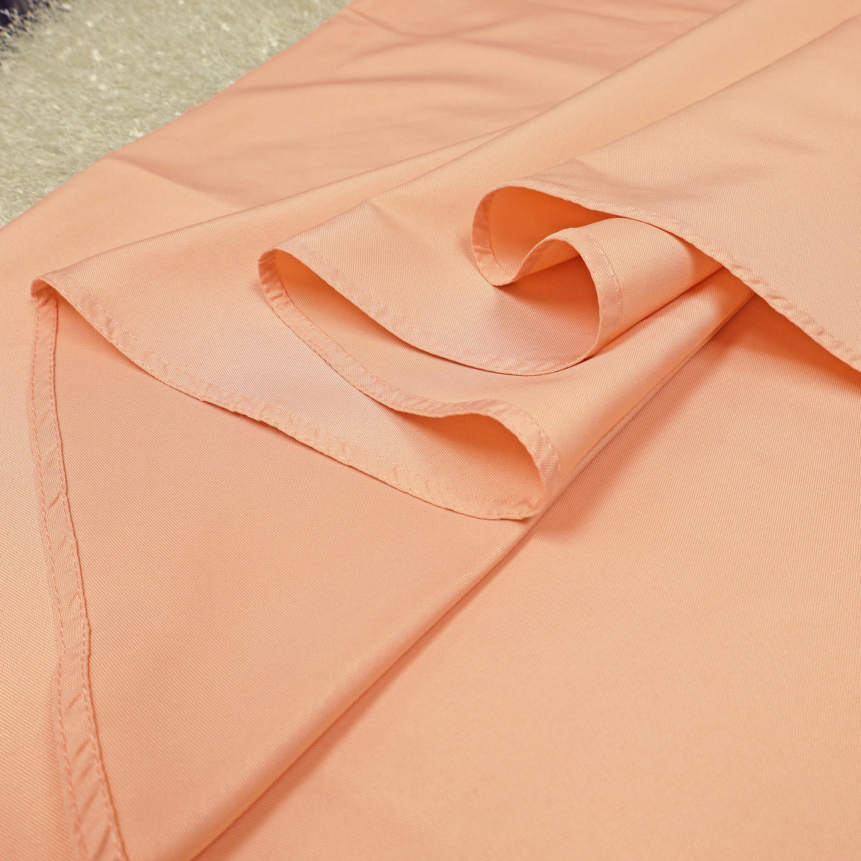 Round Polyester Tablecloth 132" Apricot/Peach