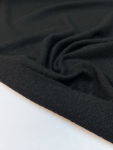 Italian Black Blue Wool Fabric