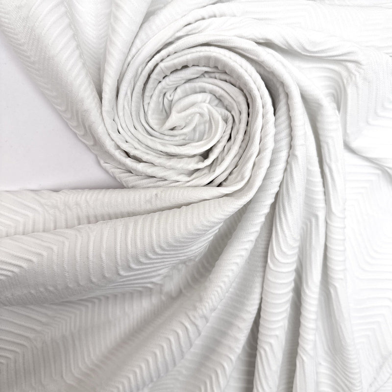 White Polyamide Elastane Knitted Fabric