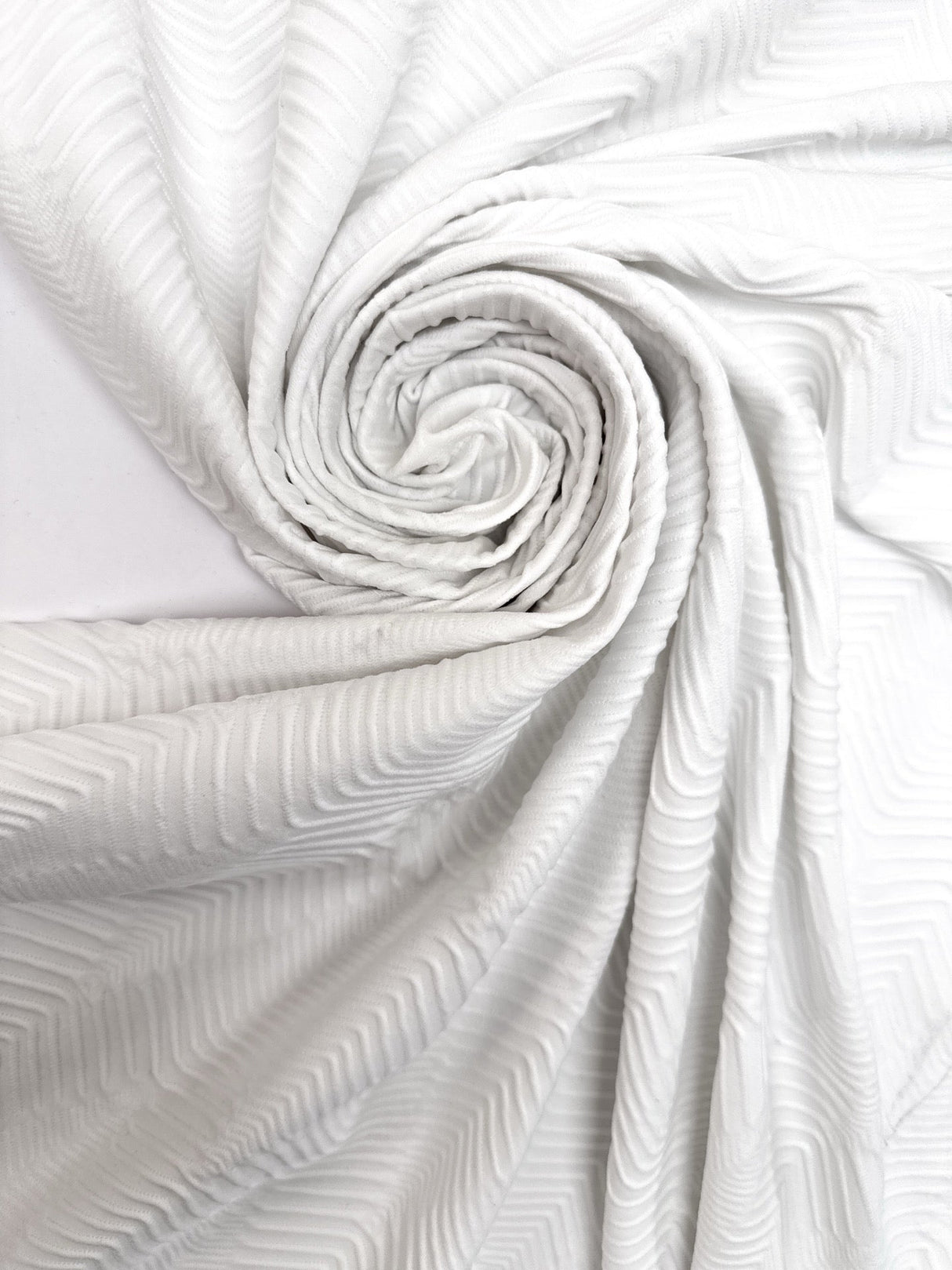 White Polyamide Elastane Knitted Fabric