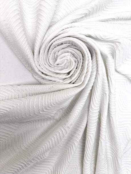 White Polyamide Elastane Knitted Fabric