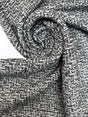 Wool Cotton Tweed Melange Black White
