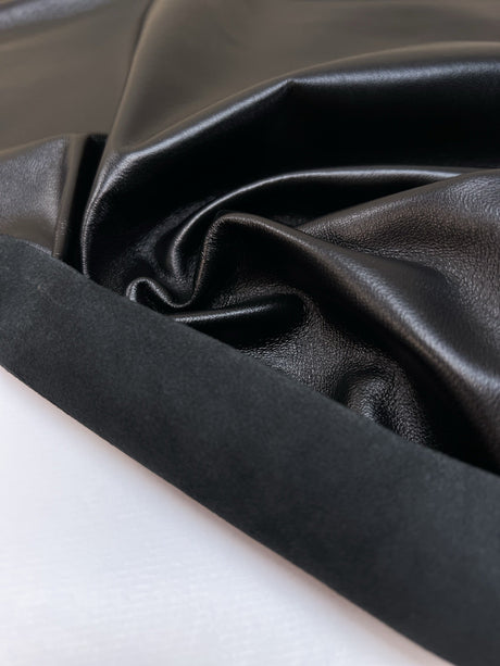 Black Brown Stretch Leather