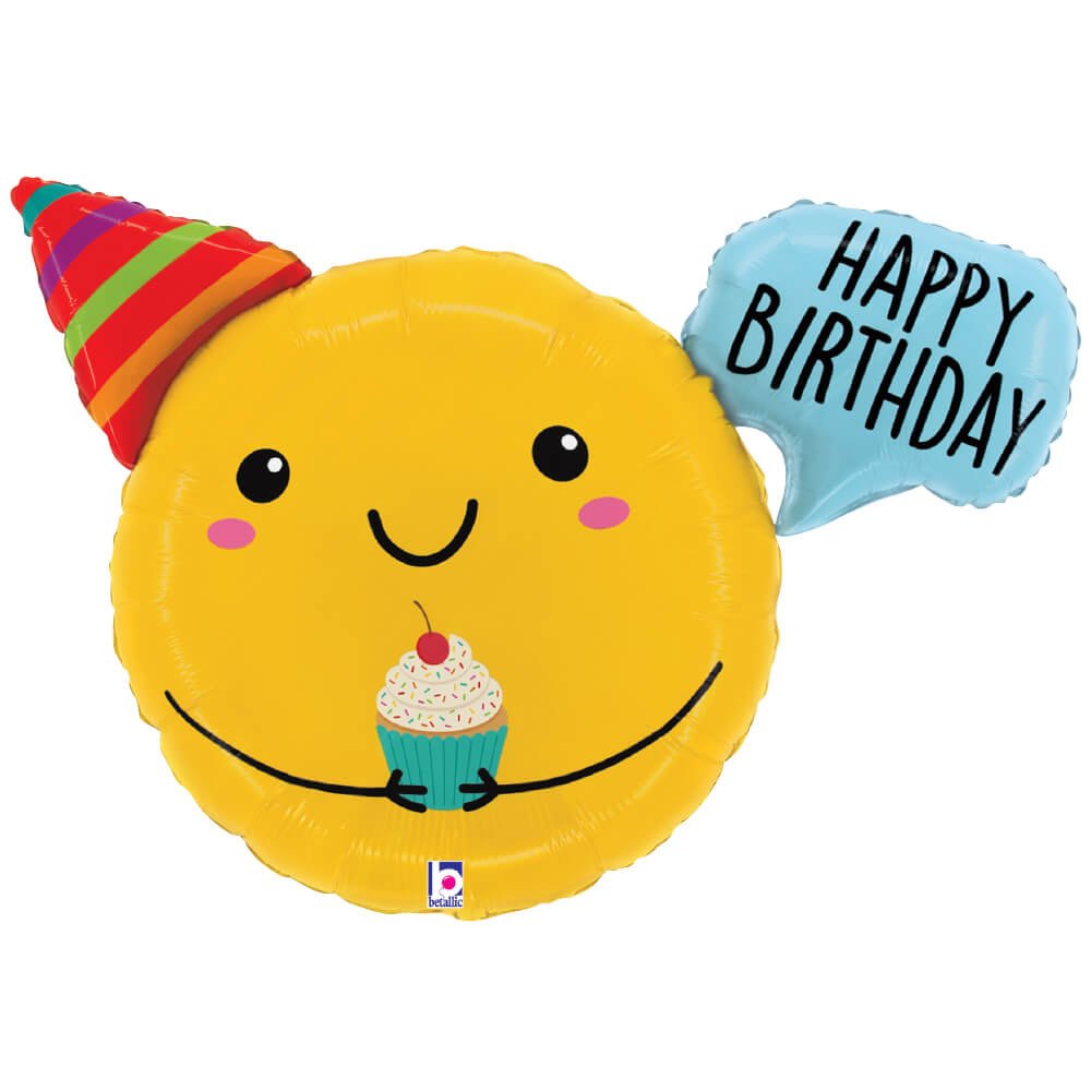 Birthday Smiley Says Foil Balloon 32 Inch