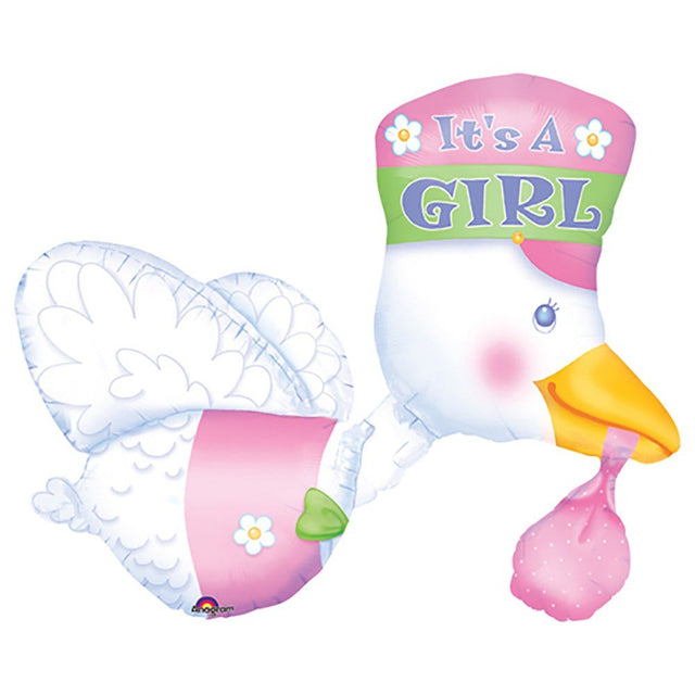 Foil Balloon Girls Bundle Of Joy Stork