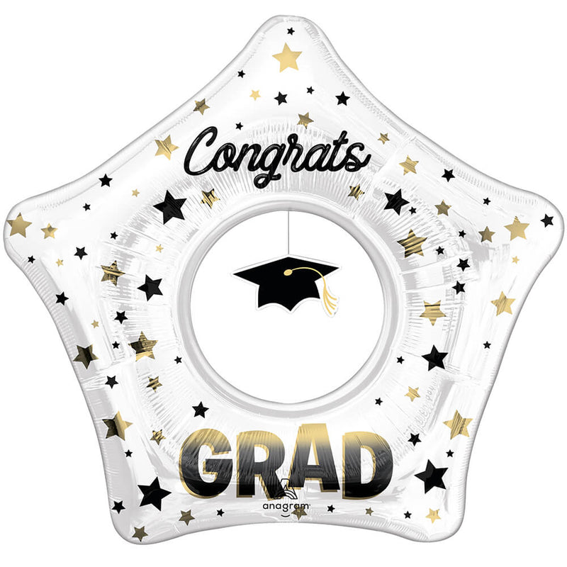 Graduation Foil Balloon 32 Inch Diffused Ombre Grad Cap Dangler
