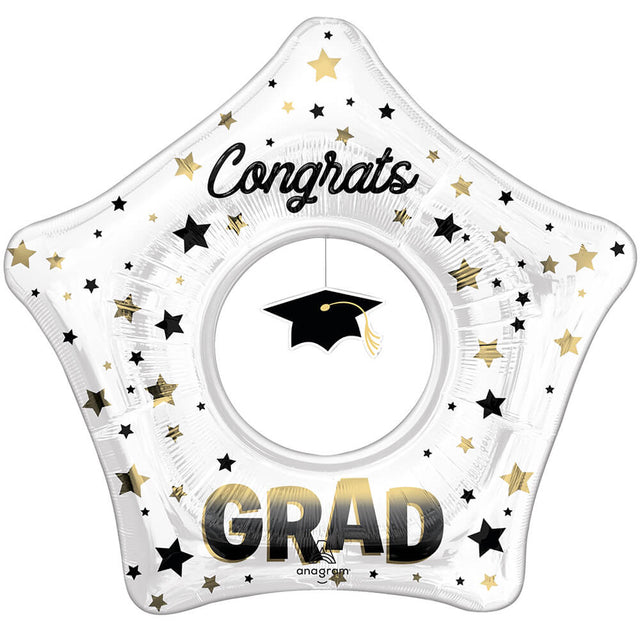 Graduation Foil Balloon 32 Inch Diffused Ombre Grad Cap Dangler
