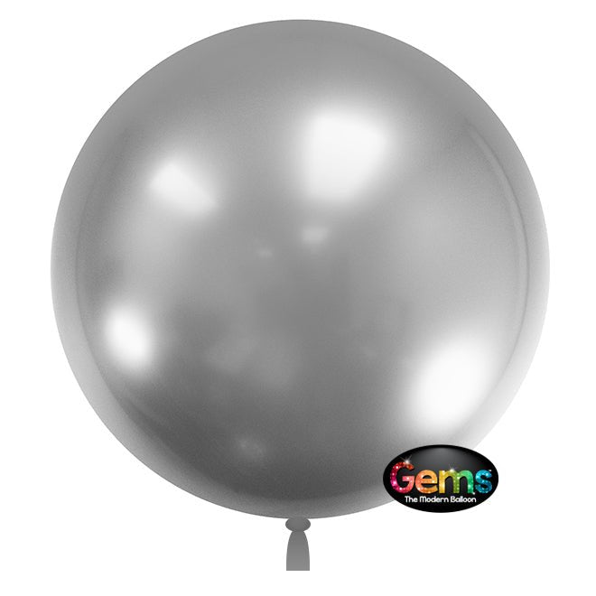 Plastic Balloon GEMS Shimmering Silver 32 Inch