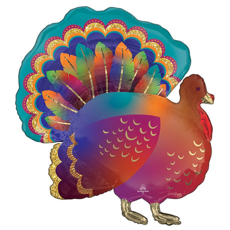 Turkey Foil Balloon 32 Inch Glitter