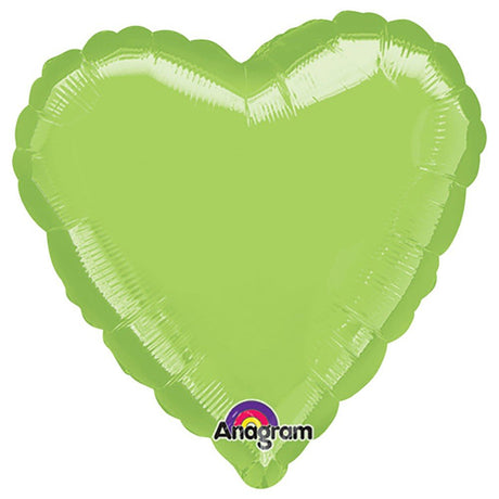 32 Inch Heart Lime Foil Balloon 3 Pack