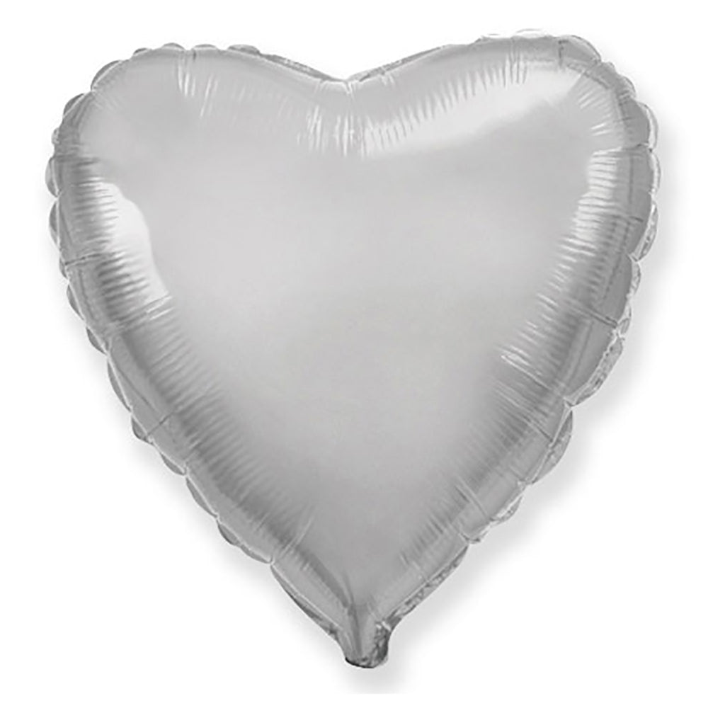 Heart Foil Balloon 32 Inch Mirror Silver