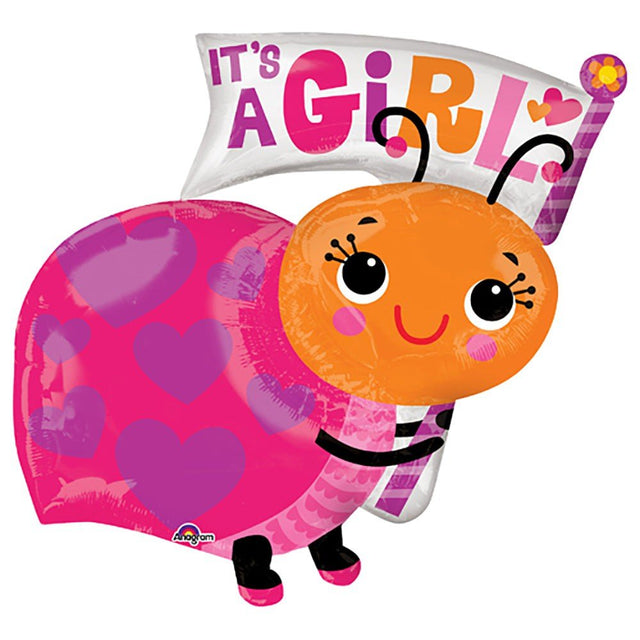 Foil Balloon Girls It's A Girl Ladybug 32 Inch