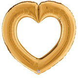 Foil Balloon Linking Heart Gold