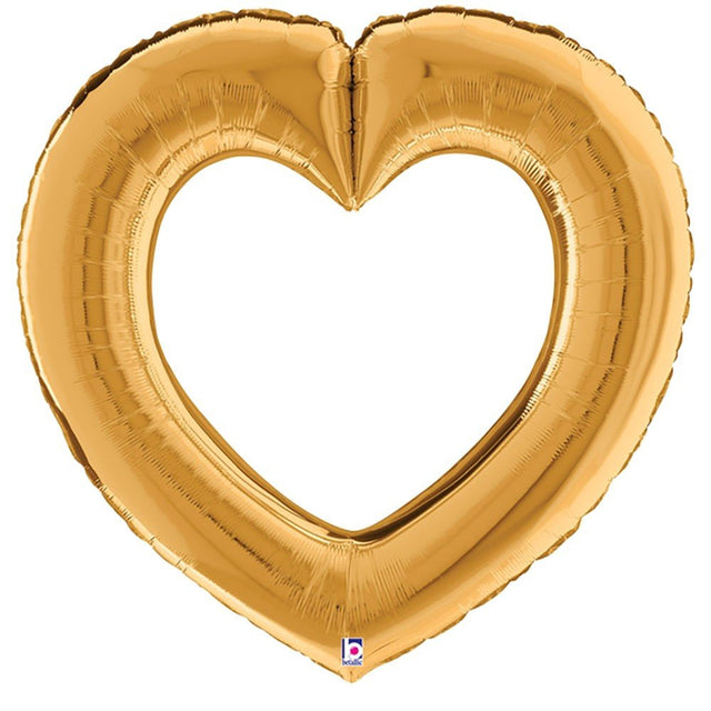 Foil Balloon Linking Heart Gold