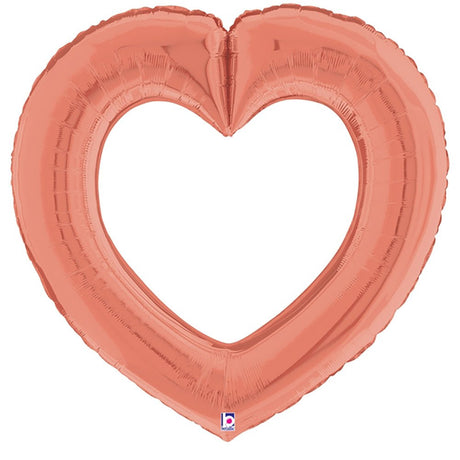 Foil Balloon Linking Heart Rose Gold