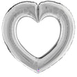 Foil Balloon Linking Heart Silver