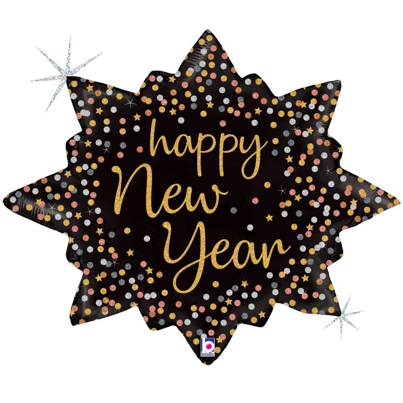 New Year Confetti Burst Foil Balloon