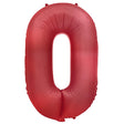 Foil Balloon Number 0 Crimson Red