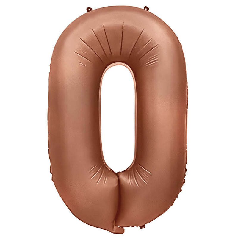 Foil Balloon Number 0 Rose Gold