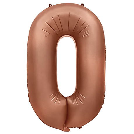 Foil Balloon Number 0 Rose Gold