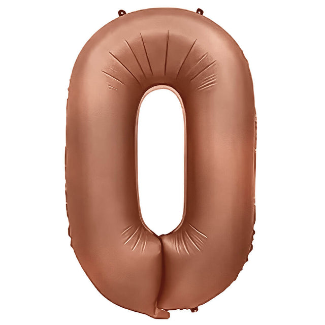 Foil Balloon Number 0 Rose Gold