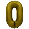 Foil Number 0 Balloon Vintage Gold