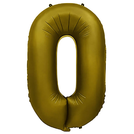 Foil Number 0 Balloon Vintage Gold