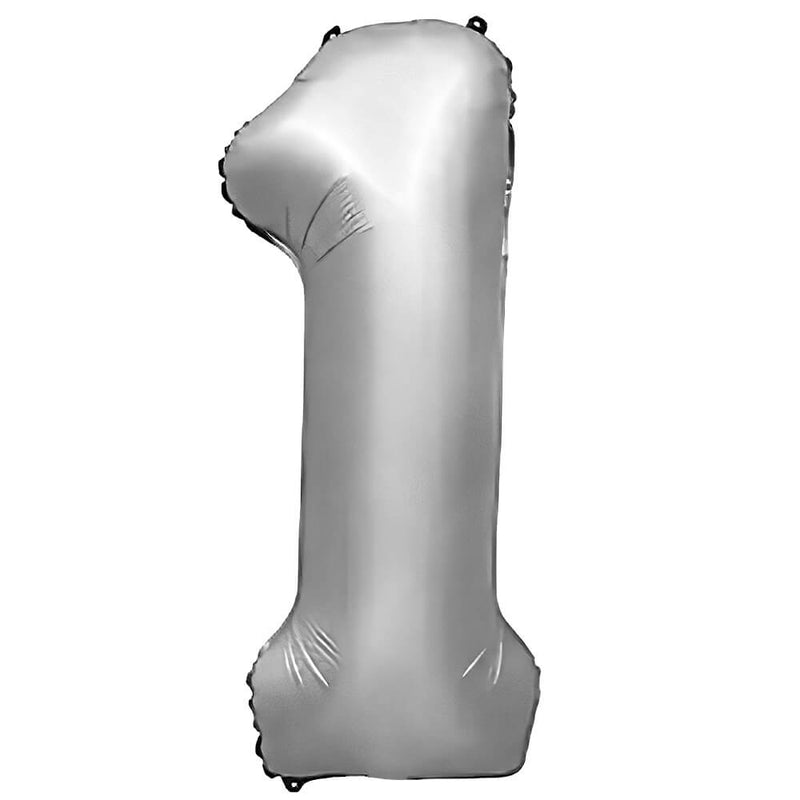 Number 1 Foil Balloon Silver 32 Inch